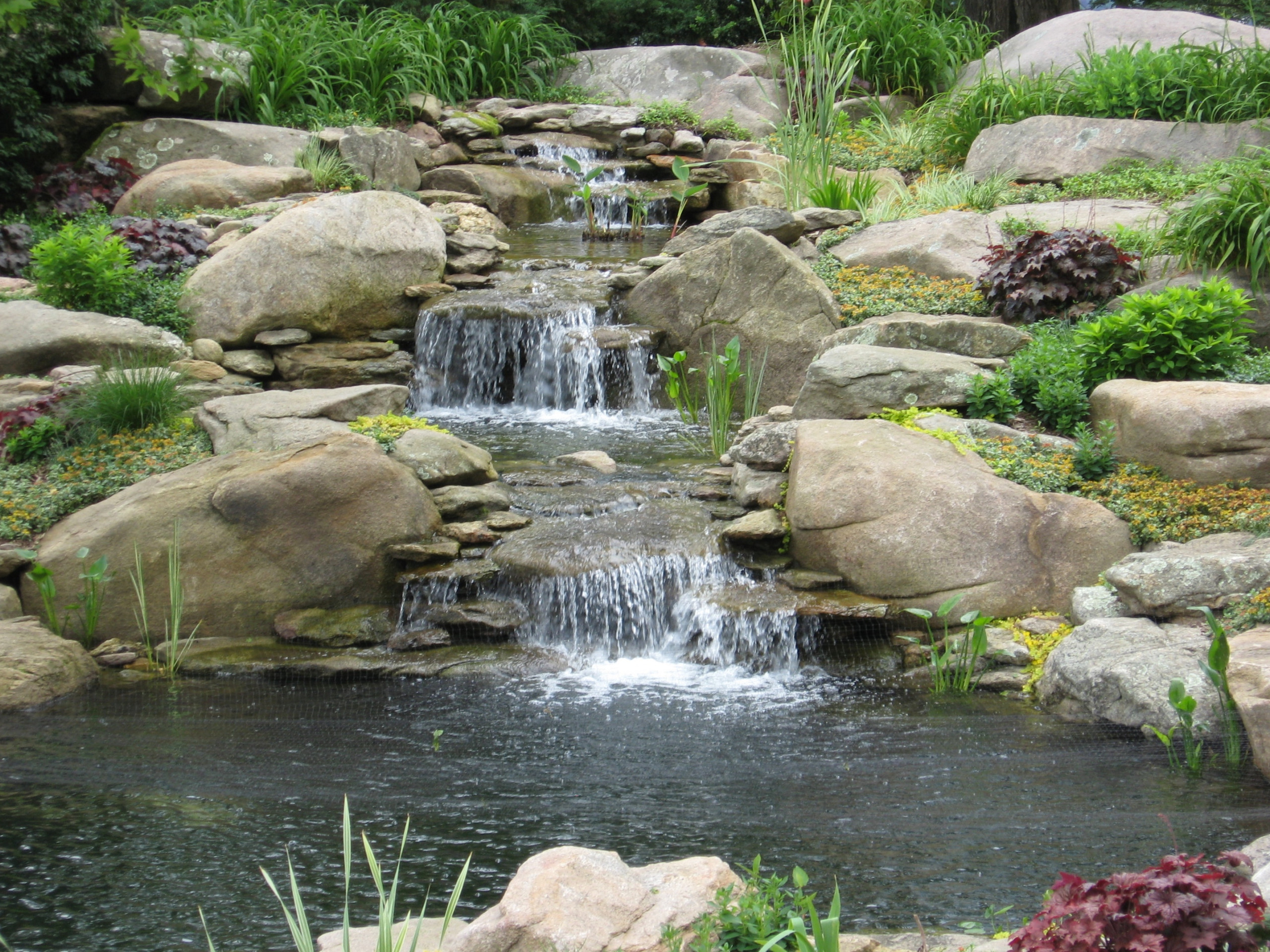 waterfall and pond in nashville